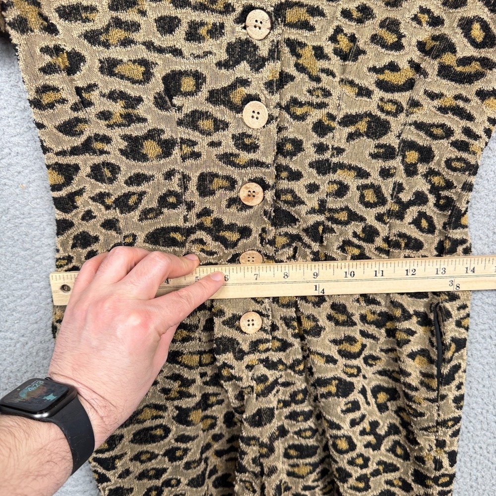 Free People Romper Women XS Brown Leopard Cheetah Print Jumpsuit Terrycloth Boho - Picture 12 of 14